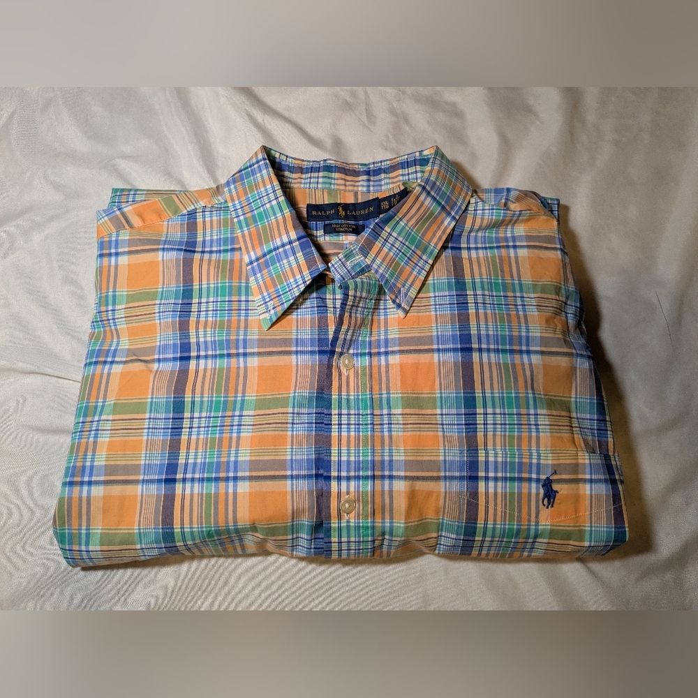 Ralph Lauren Men's 100% Cotton Plaid Button Down Long Sleeve Shirt Size XXL TTG